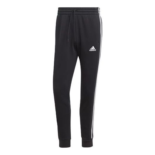 Adidas Essentials Fleece 3-Stripes Tapered Cuff Joggers 'Black White' IB4030 sold by KicksCrew