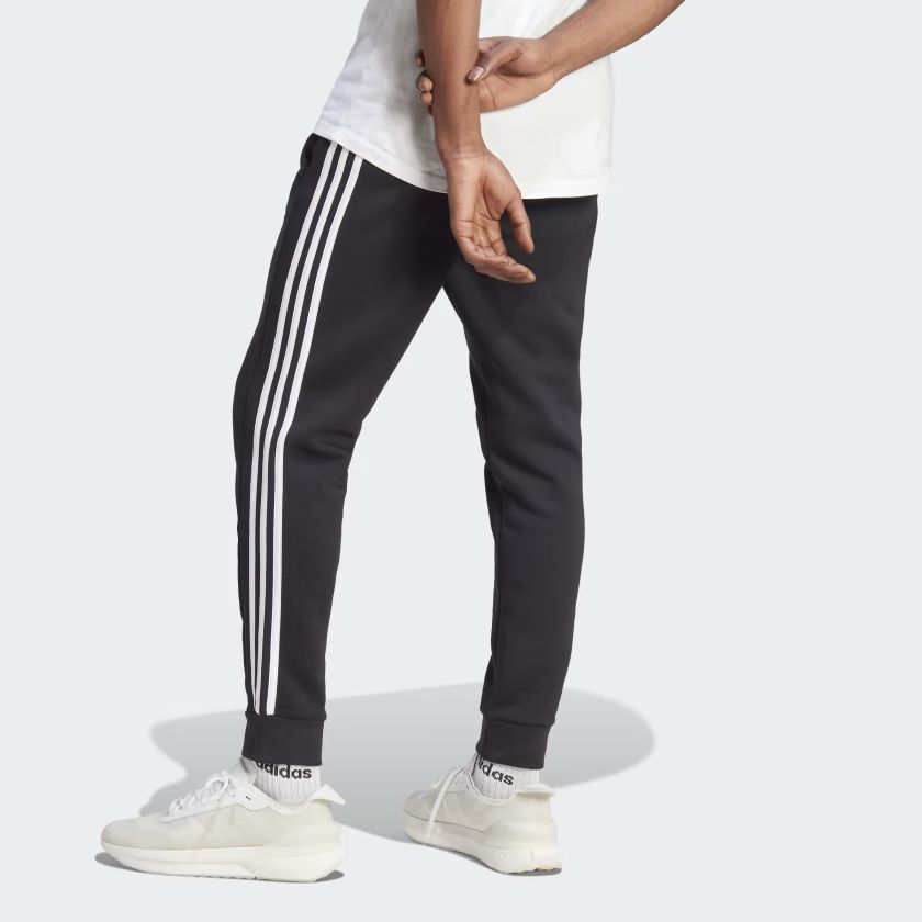 Adidas Essentials Fleece 3-Stripes Tapered Cuff Joggers 'Black White' IB4030 sold by KicksCrew product image thumbnail 4