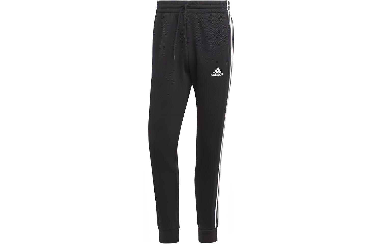 Adidas Essentials Fleece 3-Stripes Tapered Cuff Joggers 'Black White' IB4030 sold by KicksCrew product image thumbnail 2
