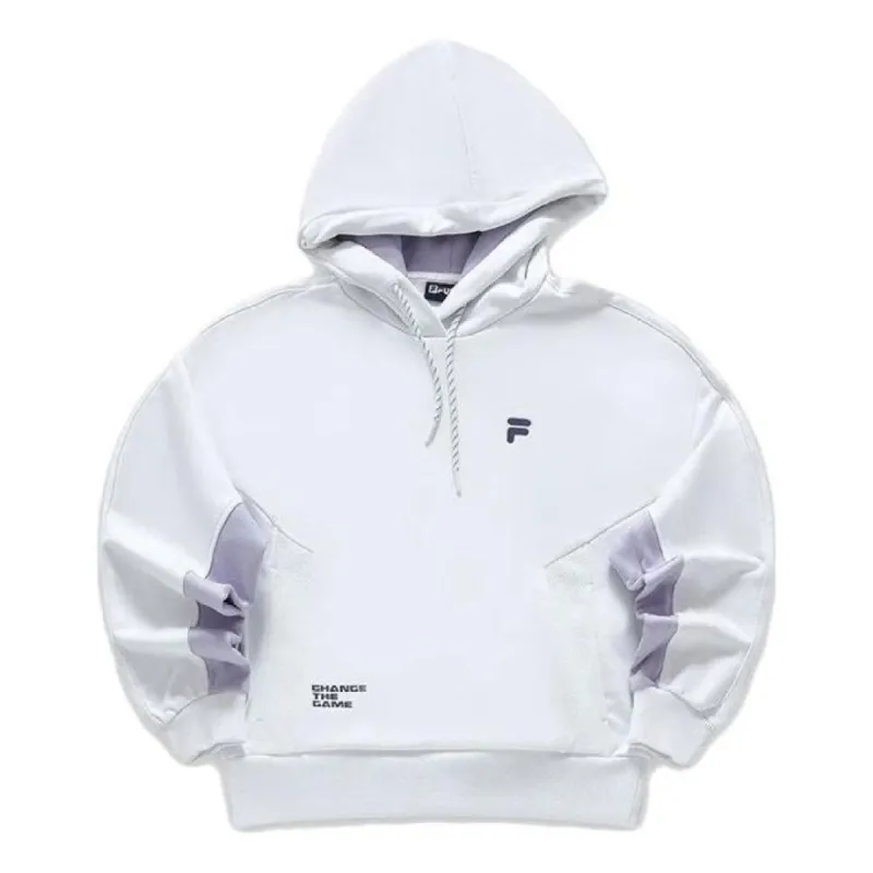 (WMNS) FILA FUSION Casual Hoodie 'White Purple' T11W341210F-WT sold by KicksCrew