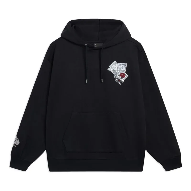 Li-Ning Skateboarding Millionaire Graphic Hoodie 'Black' AWDT223-3 sold by KicksCrew
