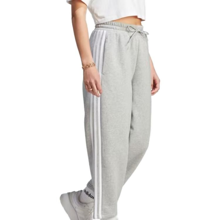 Adidas Essentials 3-Stripes Open Hem Fleece Pants 'Grey' IM0247 sold by KicksCrew product image thumbnail 2