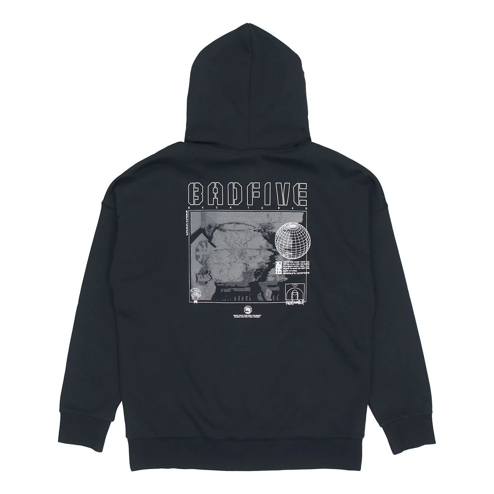 Li-Ning BadFive Hoops Graphic Hoodie 'Black' AWDQ767-3 sold by KicksCrew product image thumbnail 2