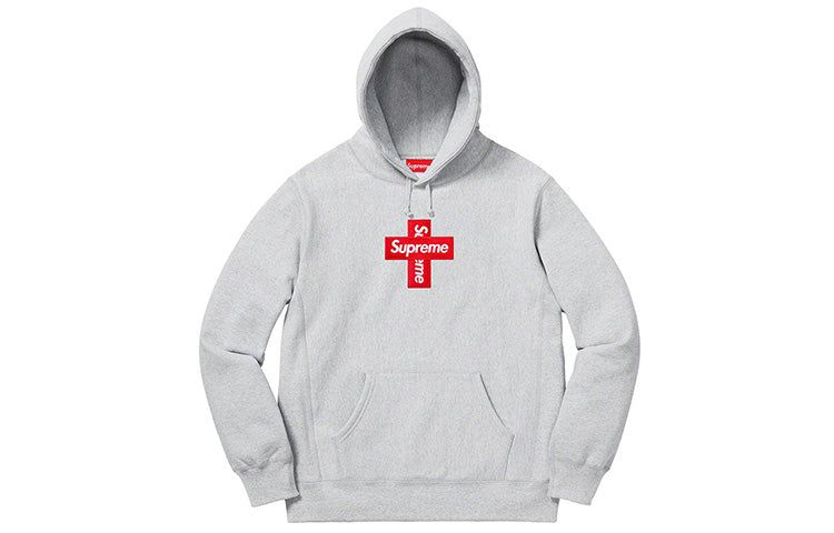 Supreme Cross Box Logo Hooded Sweatshirt 'Grey Red' SUP-FW20-335 sold by KicksCrew