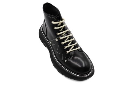 (WMNS) Alexander McQueen Tread Lace Up Boot 'Black Silver' 595469WHQSG1090 sold by KicksCrew