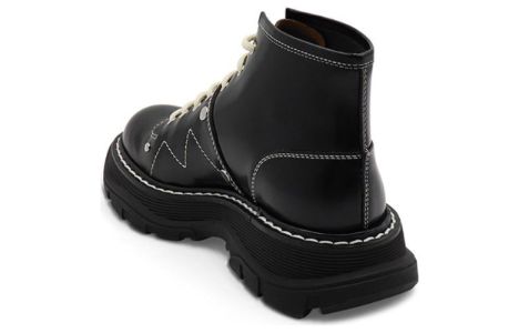 (WMNS) Alexander McQueen Tread Lace Up Boot 'Black Silver' 595469WHQSG1090 sold by KicksCrew