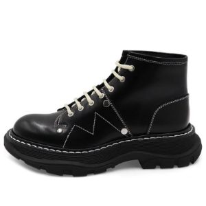 (WMNS) Alexander McQueen Tread Lace Up Boot 'Black Silver' 595469WHQSG1090 sold by KicksCrew