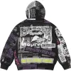 Supreme Collage Zi[p Up Hooded Sweatshirt 'Black Purple White' SUP-SS24-223 sold by KicksCrew