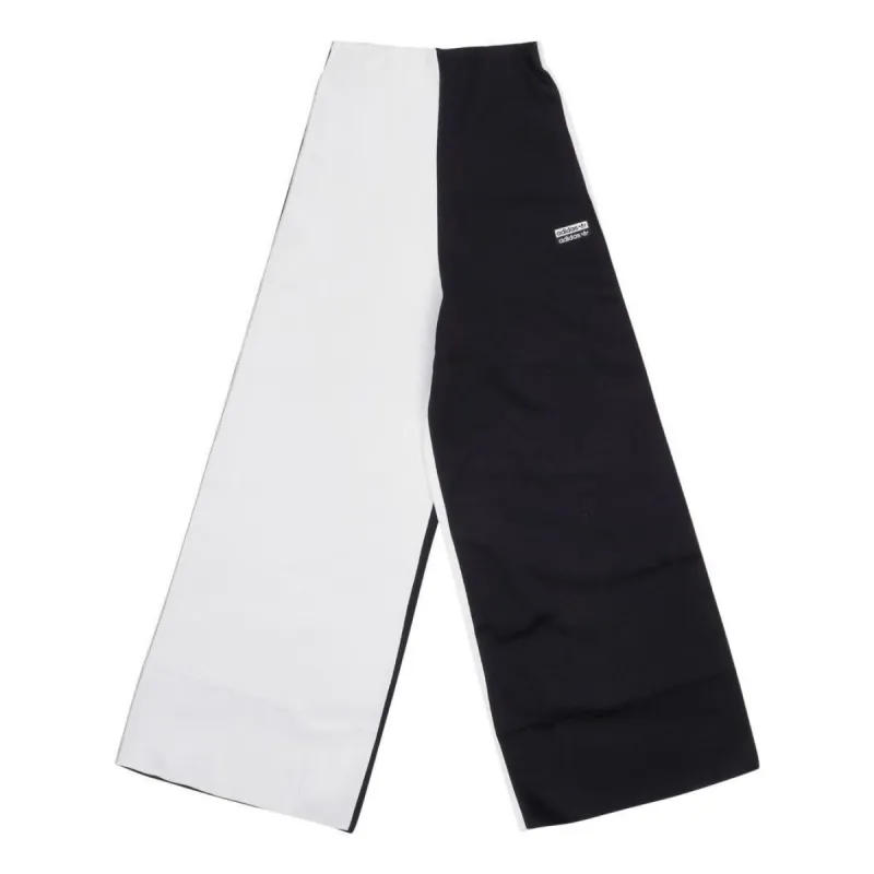 (WMNS) Adidas wide leg pants'Black White' FM2449 sold by KicksCrew