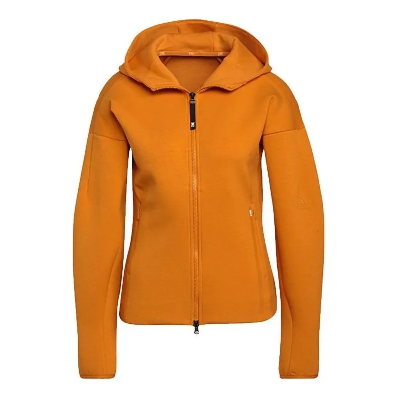 (WMNS) adidas ZNE Sportswear Hoodie Asia Sizing 'Orange' H34467 sold by KicksCrew