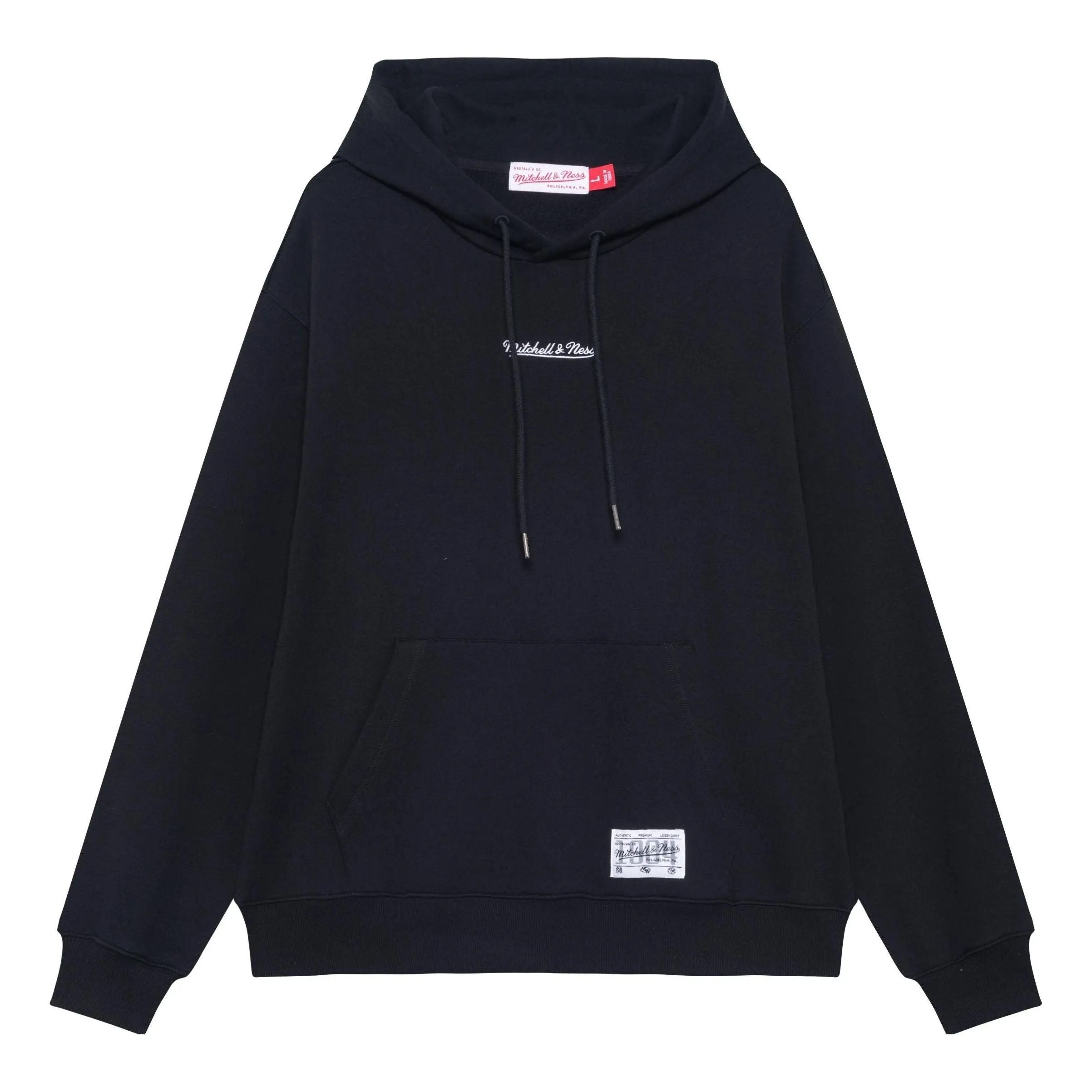 Mitchell & Ness Logo Fleece Hoodie 'Black' MNRJAWTOHC006-BK sold by KicksCrew