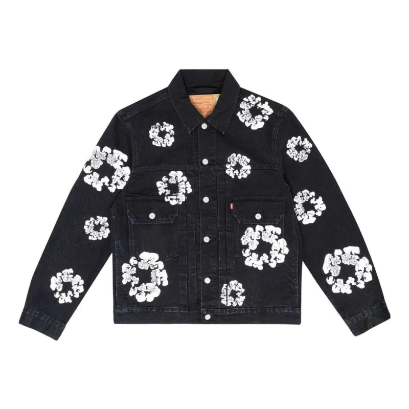 Denim Tears Denim Tears Type II All Over Wreath Jacket 'Black' 802-0006-30 sold by KicksCrew