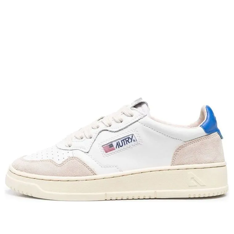 (WMNS) AUTRY Medalist Low Leather and Suede 'White Beige Blue' AULW-LS49 sold by KicksCrew