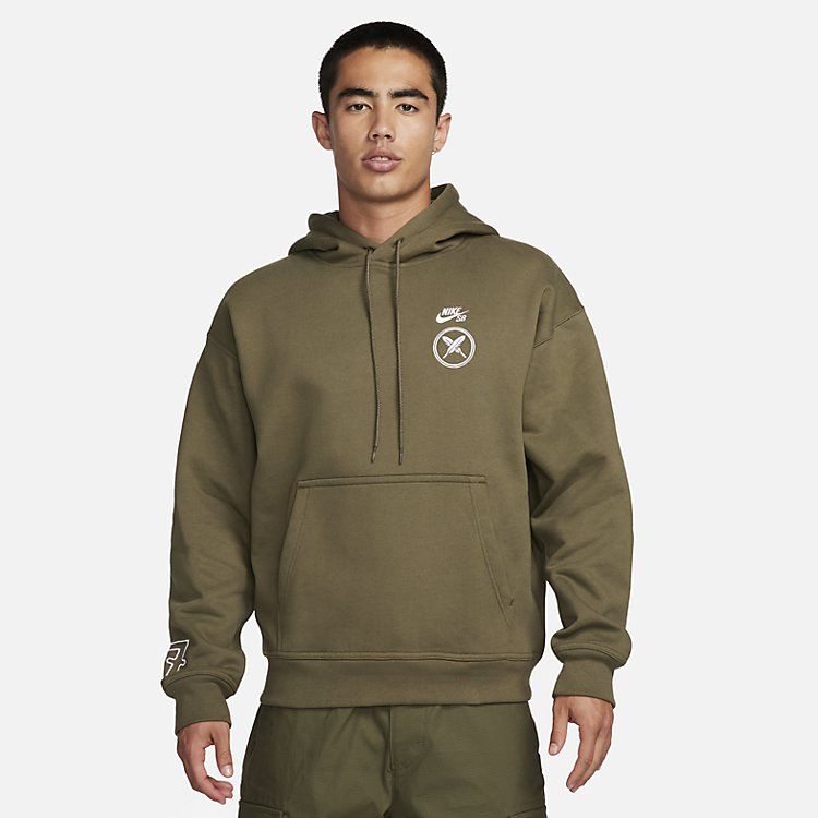 Nike SB x Yuto Graphic Fleece Pullover Hoodie 'Medium Olive' FN0552-222 sold by KicksCrew product image thumbnail 2
