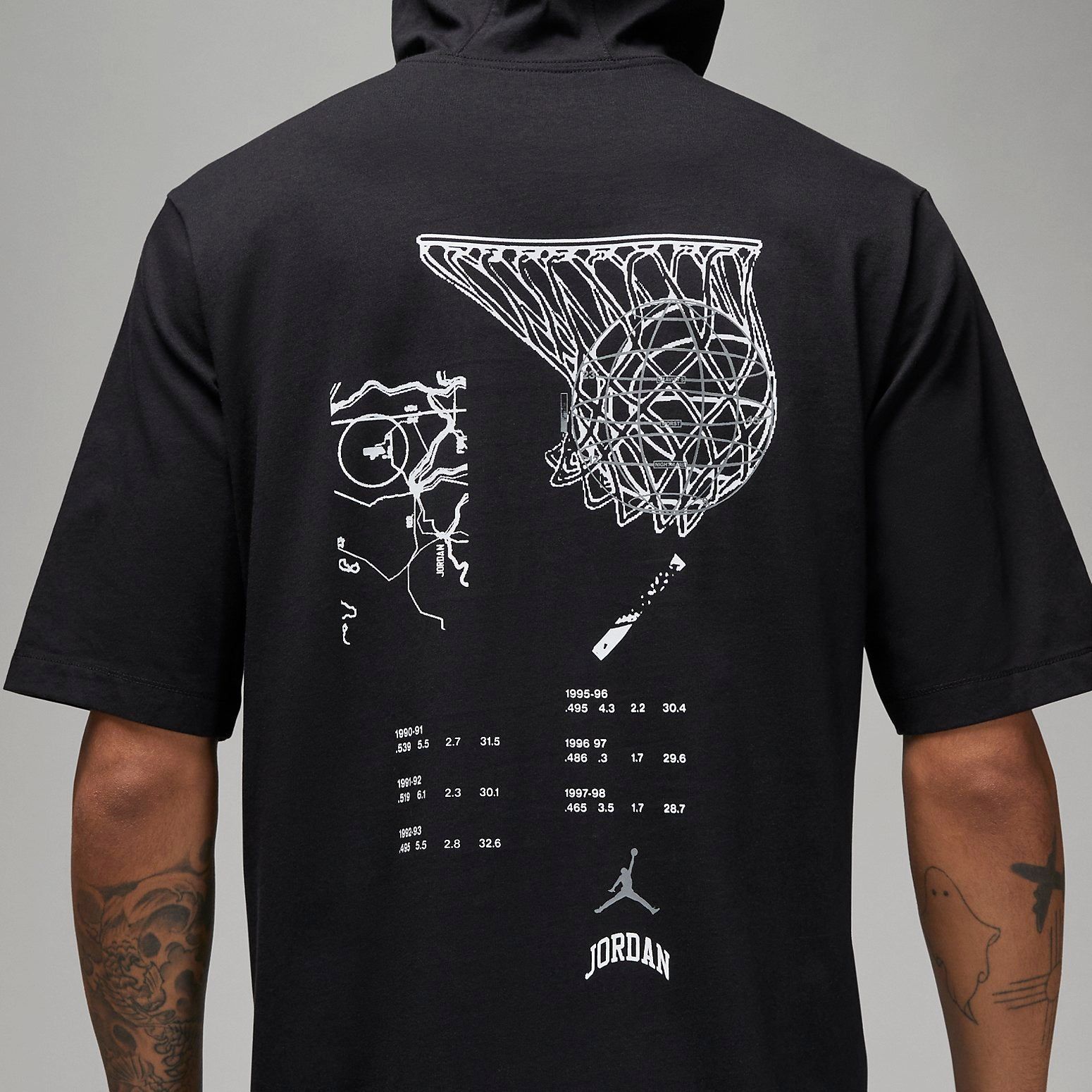 Air Jordan Sportswear Hoody Crew T-Shirt 'Black' FB7428-010 sold by KicksCrew product image thumbnail 3
