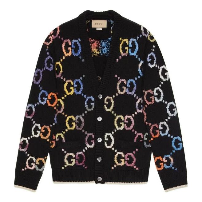 Gucci GG Wool Jacquard Cardigan 'Black' 694776-XKCD4-1152 sold by KicksCrew