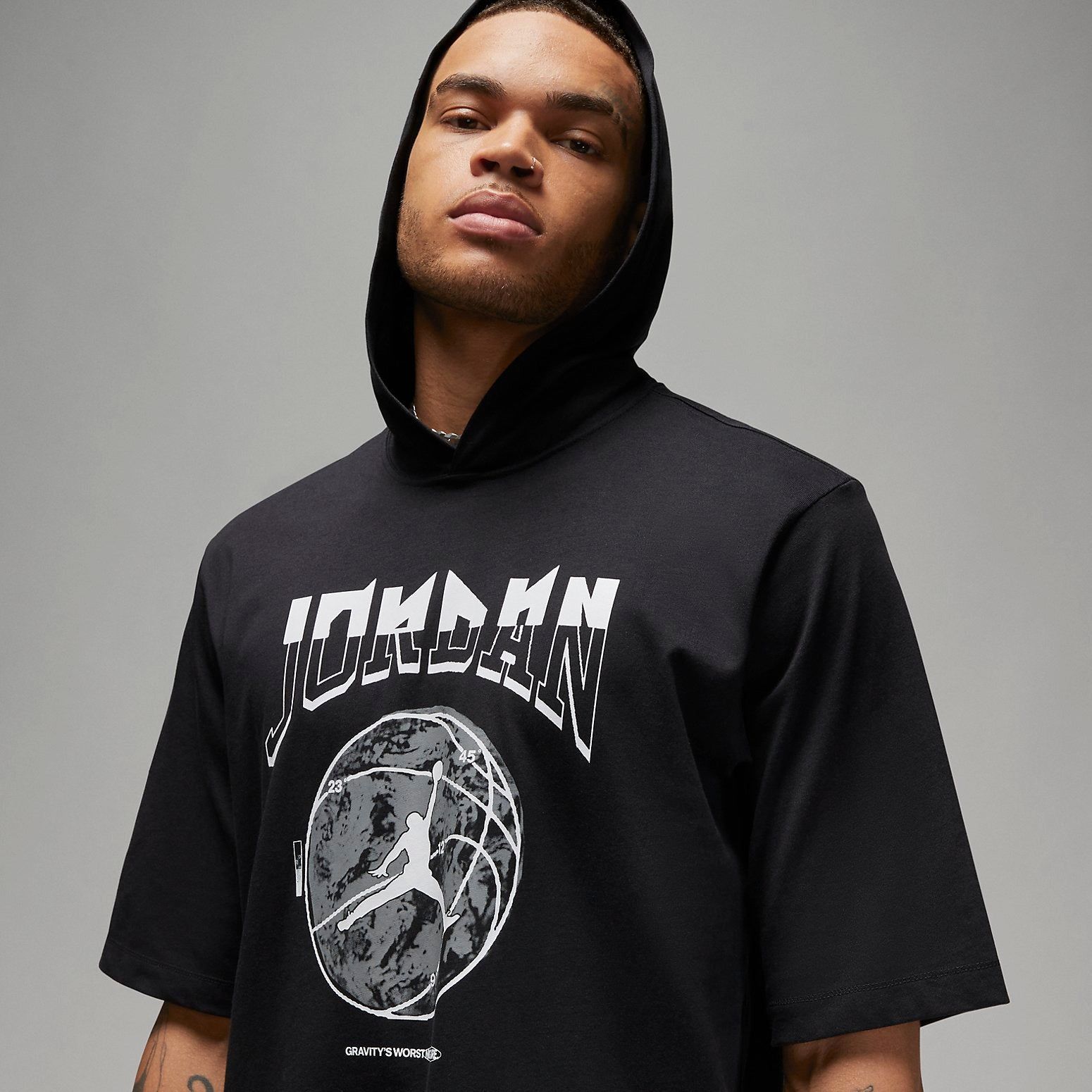Air Jordan Sportswear Hoody Crew T-Shirt 'Black' FB7428-010 sold by KicksCrew product image thumbnail 2