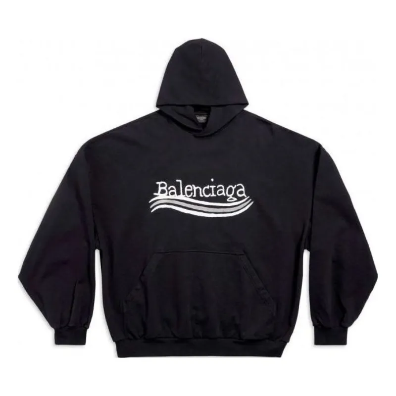 Balenciaga Hand Drawn Political Campaign Hoodie 'Black' 739024TNVE91197 sold by KicksCrew