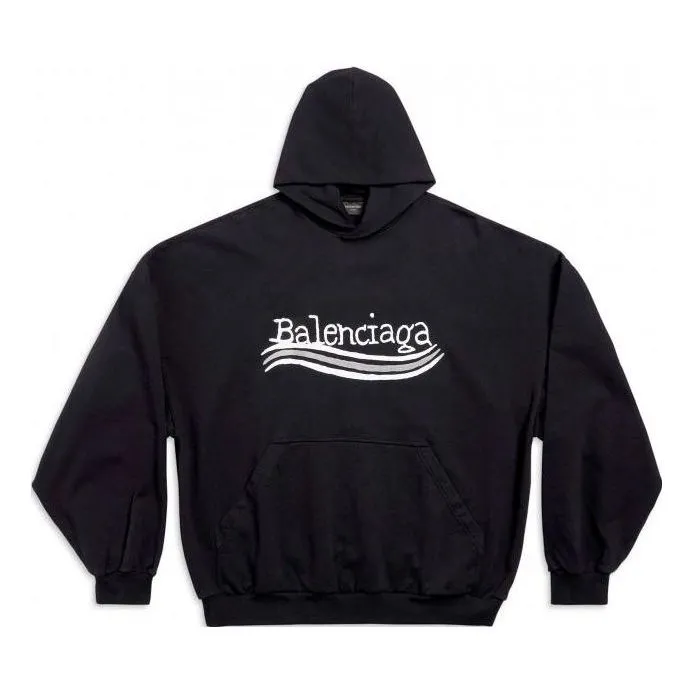 Balenciaga Hand Drawn Political Campaign Hoodie 'Black' 739024TNVE91197 sold by KicksCrew