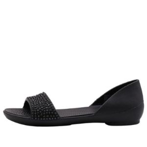 (WMNS) Crocs Lina Embellished D'Orsay Flat 'black' 204361-060 sold by KicksCrew