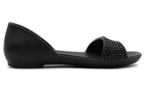 (WMNS) Crocs Lina Embellished D'Orsay Flat 'black' 204361-060 sold by KicksCrew
