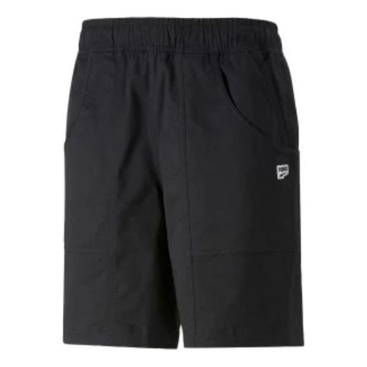 Puma Logo Downtown Shorts 'Black' 537728-01 sold by KicksCrew