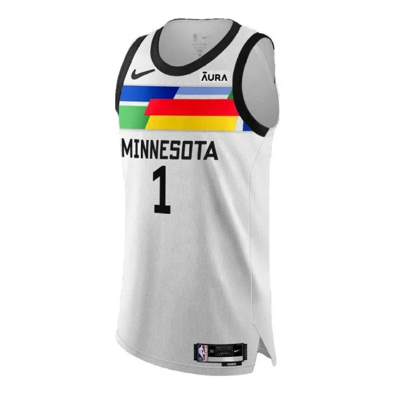 Nike x NBA MINNESOTA Edwards Jerseys T-Shirts 'White' DQ0252-100 sold by KicksCrew