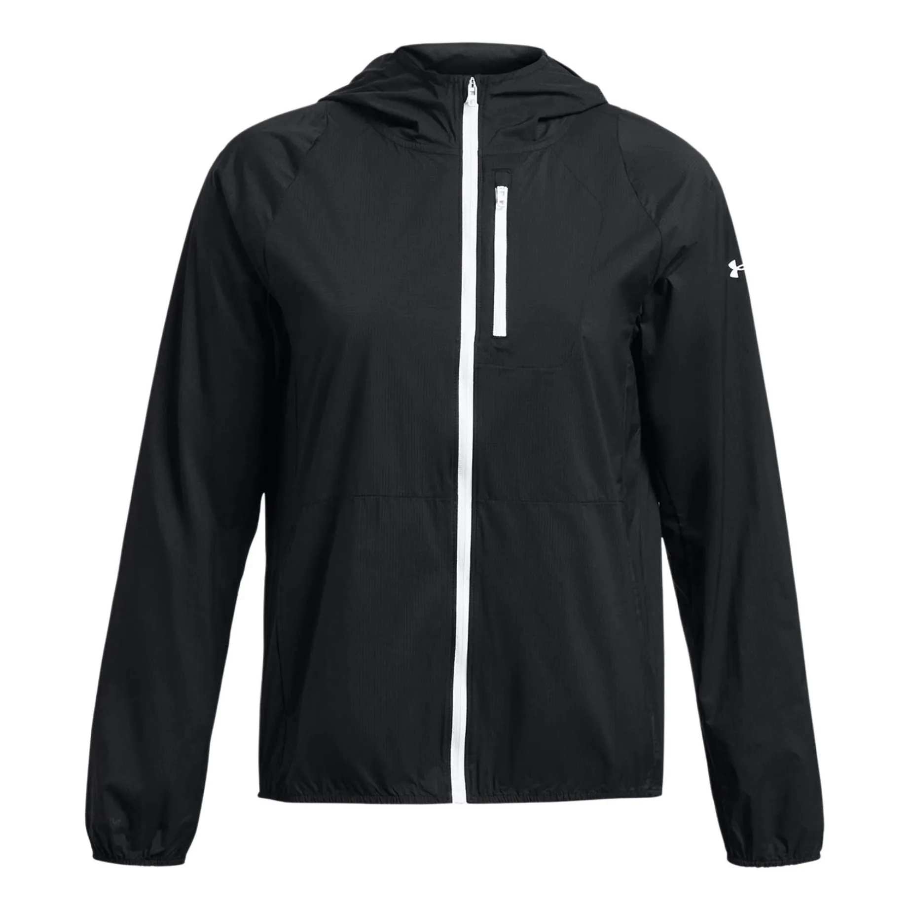 (WMNS) Under Armour Launch Lightweight Jacket 'Black White' 1381881-001 sold by KicksCrew