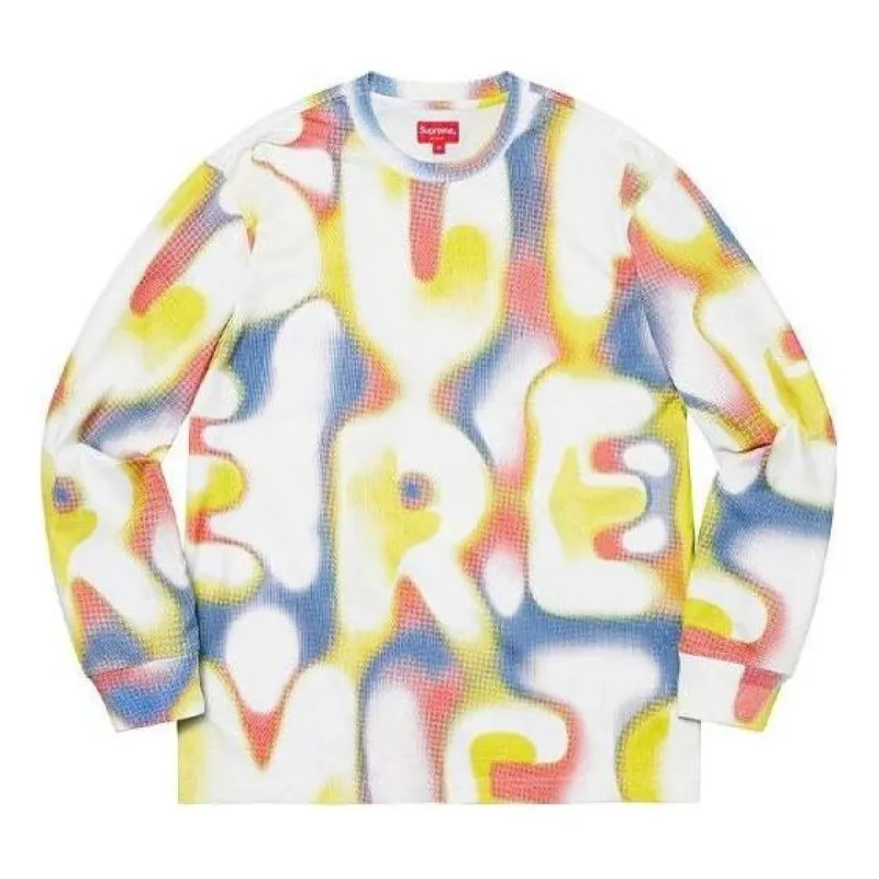 Supreme Half Tone L/S Top 'White Yellow Blue' SUP-SS21-520 sold by KicksCrew