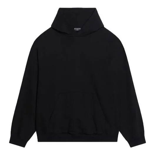 Balenciaga Worldwide Logo Popover Hoodie 'Black Yellow' 674986TLVA71361 sold by KicksCrew