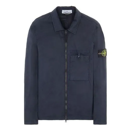 STONE ISLAND Overshirt 'Blue' 761512619-V0020 sold by KicksCrew