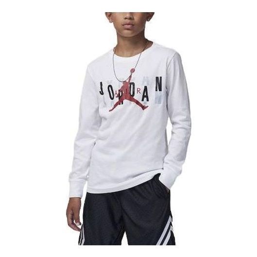 (GS) Air Jordan Scramble Long Sleeve T-Shirt 'White' 95C680-001 sold by KicksCrew