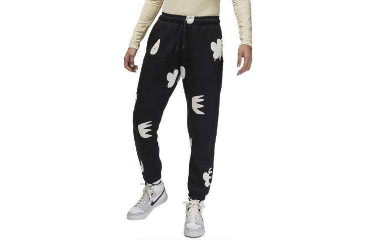 (WMNS) Air Jordan Artist Series By Mia Lee Fleece Pants 'Black Sail' DV2008-010 sold by KicksCrew product image thumbnail 2