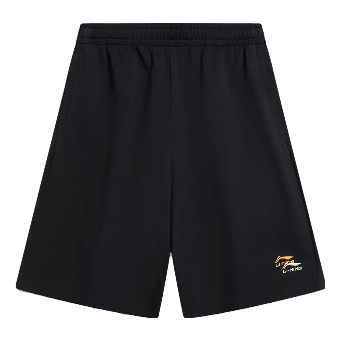 Li-Ning Double Embroidered Logo Shorts 'Black' AKST745-1 sold by KicksCrew