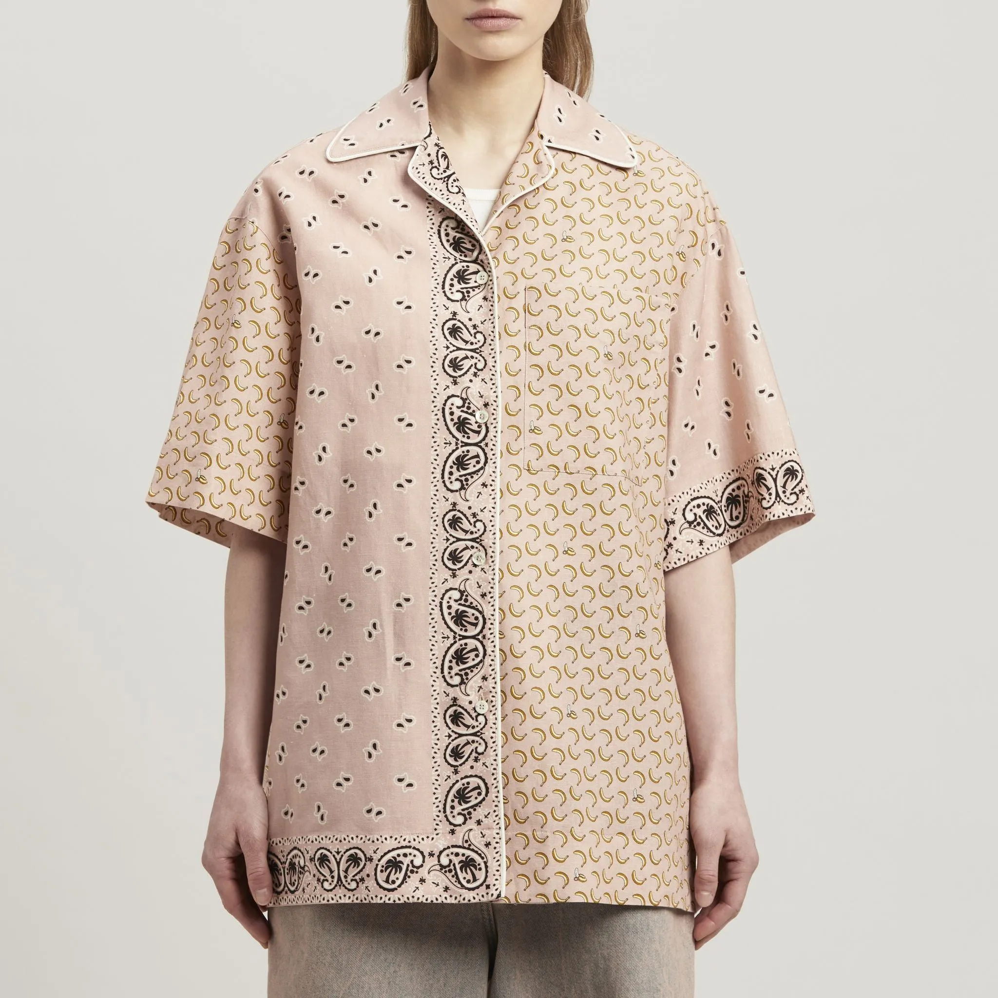 (WMNS) Palm Angels SS24 Paisley Mix Bowling Shirt 'Beige' PWGG005S24FAB0038484 sold by KicksCrew product image thumbnail 3