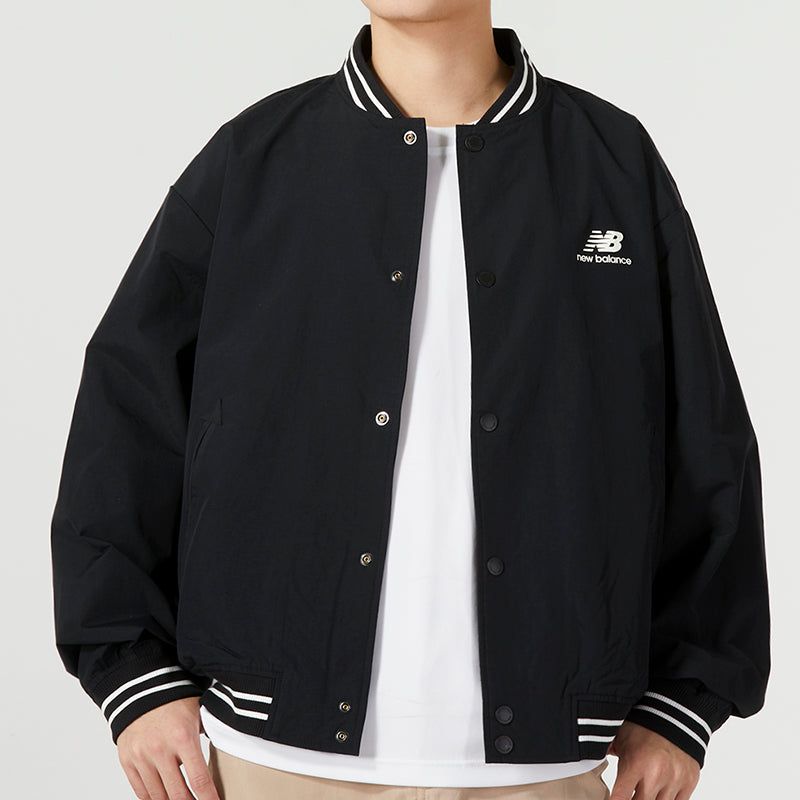 New Balance Logo SDS Baseball Jacket 'Black' AMJ33362-BK sold by KicksCrew product image thumbnail 3