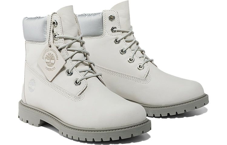 (WMNS) Timberland Heritage 6 Inch Boots 'White Nubuck and Silver' A5MA8143 sold by KicksCrew product image thumbnail 4