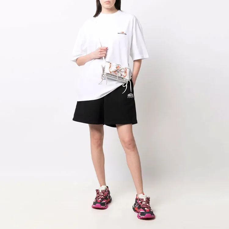 Balenciaga Cities Paris Cotton Sweat Shorts 'Black White' 676137TLVL81070 sold by KicksCrew product image thumbnail 2