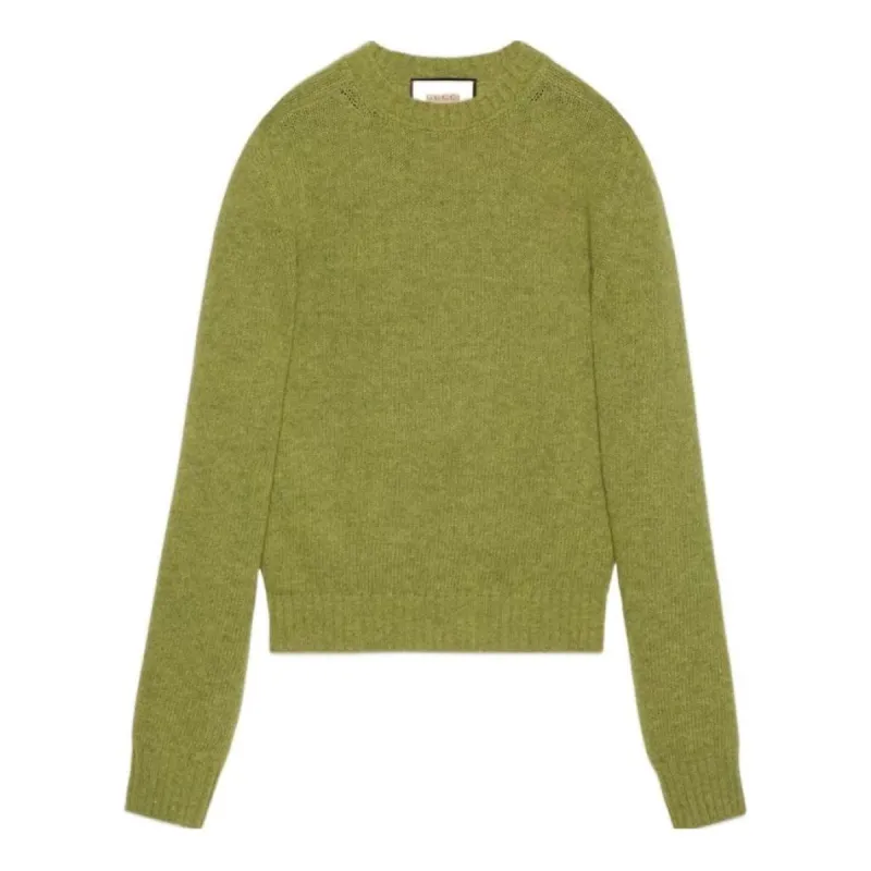 Gucci Logo Embroidery Wool Sweater 'Green' 763365-XKDNV-3553 sold by KicksCrew