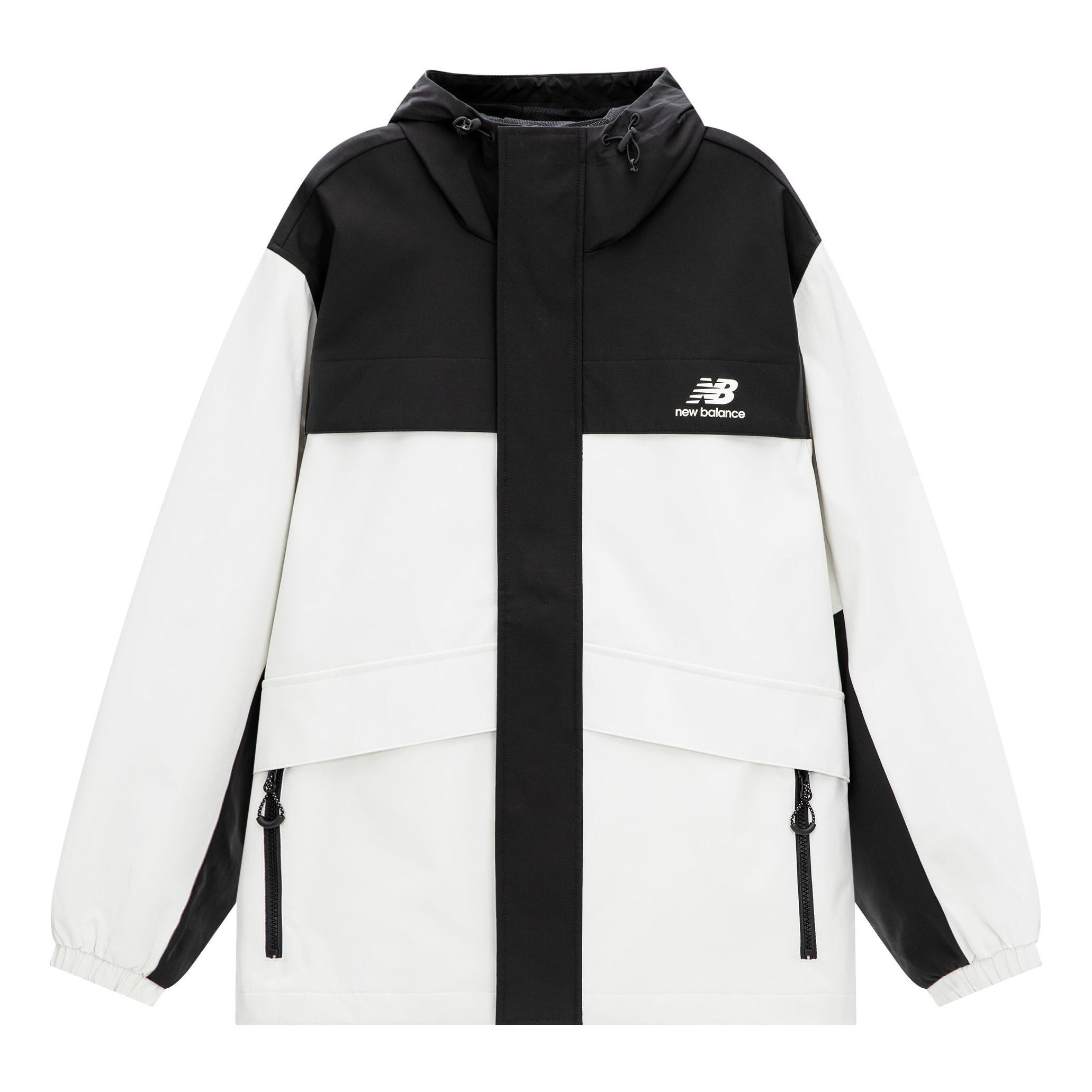 New Balance Logo Urban Remix Woven Jacket 'White Black' AMJ33359-CIC sold by KicksCrew