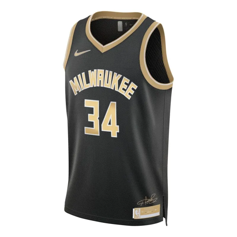 Nike Dri-FIT NBA Giannis Antetokounmpo Milwaukee Bucks 2024 Swingman Jersey 'Black Gold' FN5911-053 sold by KicksCrew