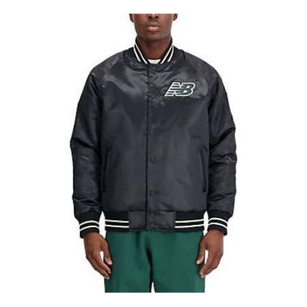 New Balance Athletics Varsity Satin Bomber Jacket 'Black' MJ33550-BK sold by KicksCrew