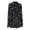 (WMNS) Balenciaga Allover Viscose Long Sleeve Shirt Large Fit 'Black' 658956TPLB41070 sold by KicksCrew
