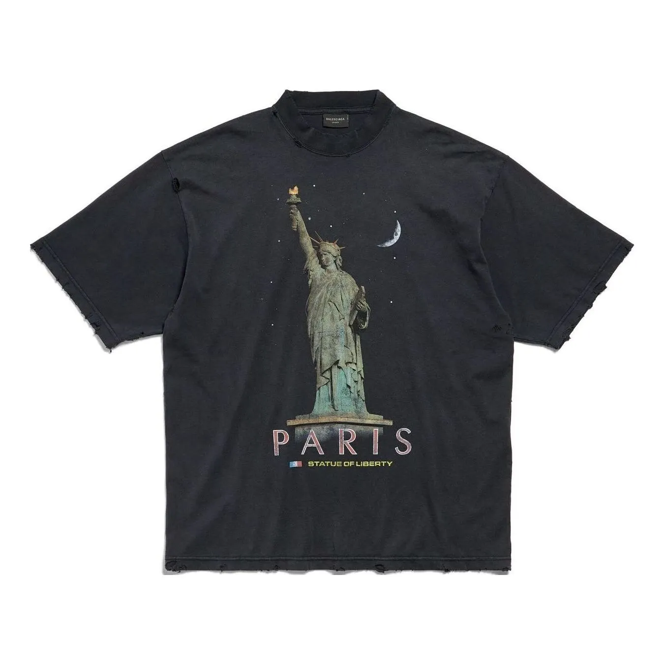 Balenciaga Paris Liberty T-Shirt 'Black' 764235TQVR91083 sold by KicksCrew