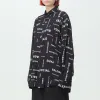 (WMNS) Balenciaga Allover Viscose Long Sleeve Shirt Large Fit 'Black' 658956TPLB41070 sold by KicksCrew