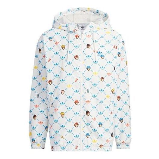 adidas originals x Monkey Kingdom Windbreaker Jacket 'White Multicolor' IP1790 sold by KicksCrew
