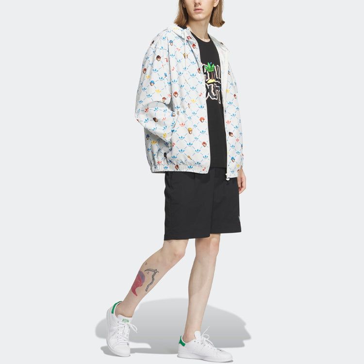 adidas originals x Monkey Kingdom Windbreaker Jacket 'White Multicolor' IP1790 sold by KicksCrew product image thumbnail 4