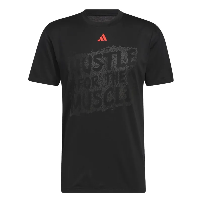 Adidas Hustle For The Muscle Aeroready Short Sleeve Graphic Training T-Shirts 'Black' HT3016 sold by KicksCrew