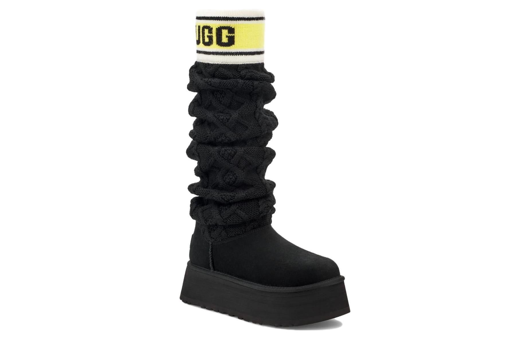 (WMNS) UGG Classic Sweater Letter Tall 2cm 'Black' 1144044-BLK sold by KicksCrew product image thumbnail 3
