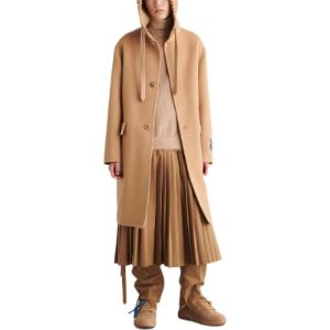 Off-White Cashmere Hooded Midi Coat 'Khaki' OMER072F22FAB0016200 sold by KicksCrew